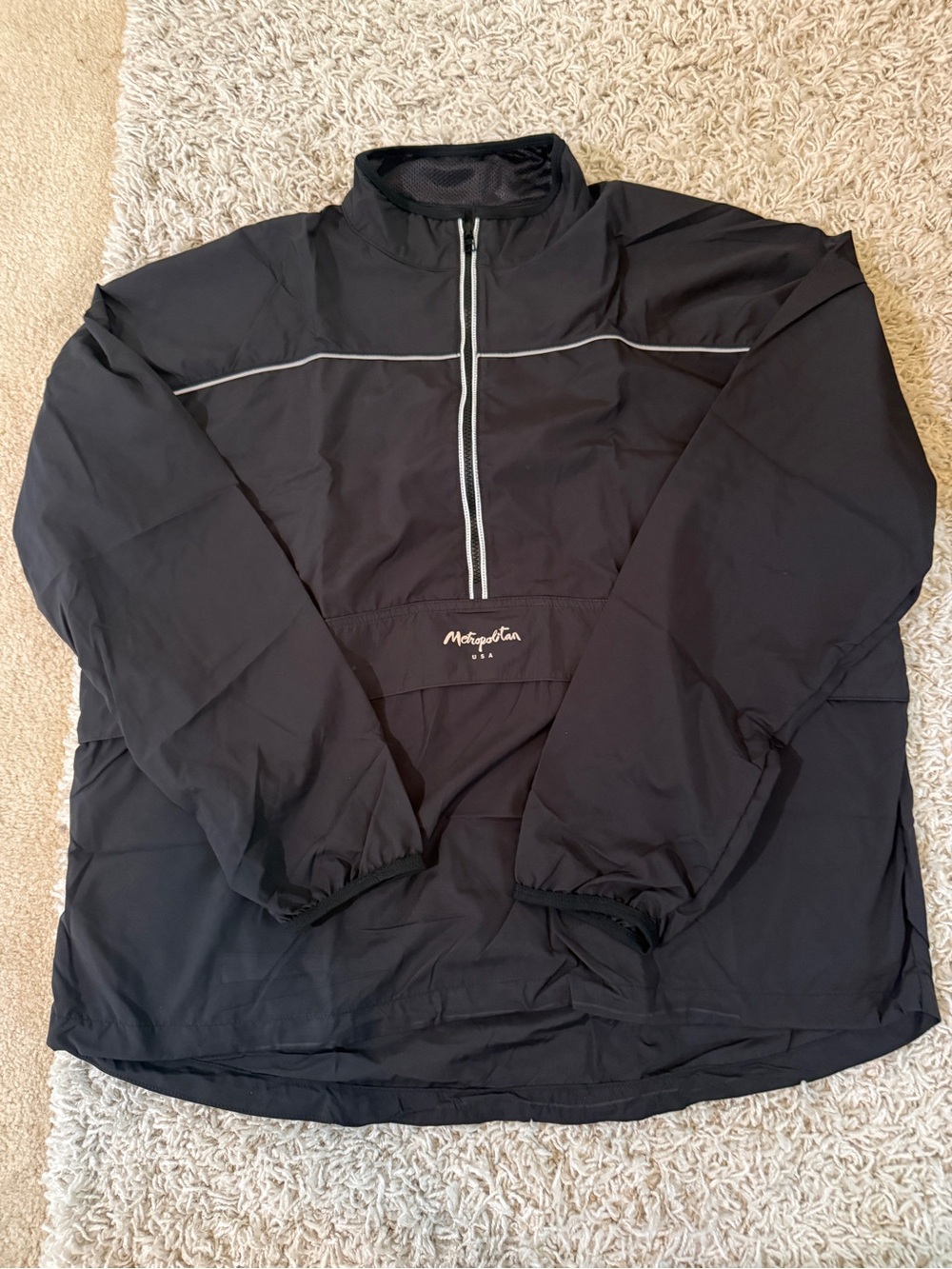 Metropolitan Black Half-Zip Windbreaker Pullover